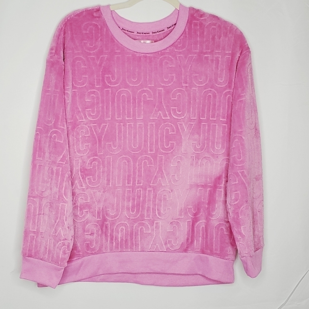 Juicy Couture Sleepwear Pink Top Size L Long Sleeve Soft Spellโ Out Pullover